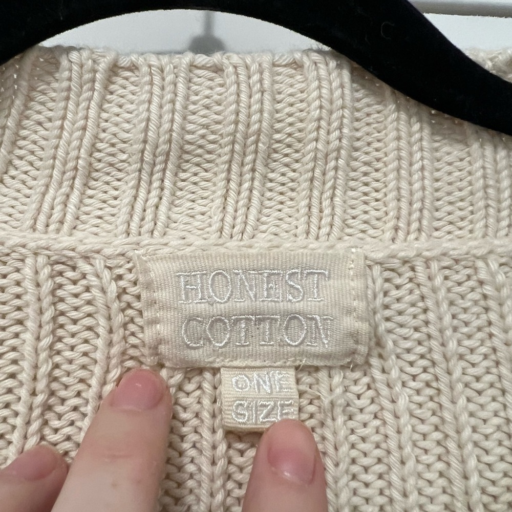 Honest Cotton Mock Neck Crop Sweater In Oat — image 6 of 7